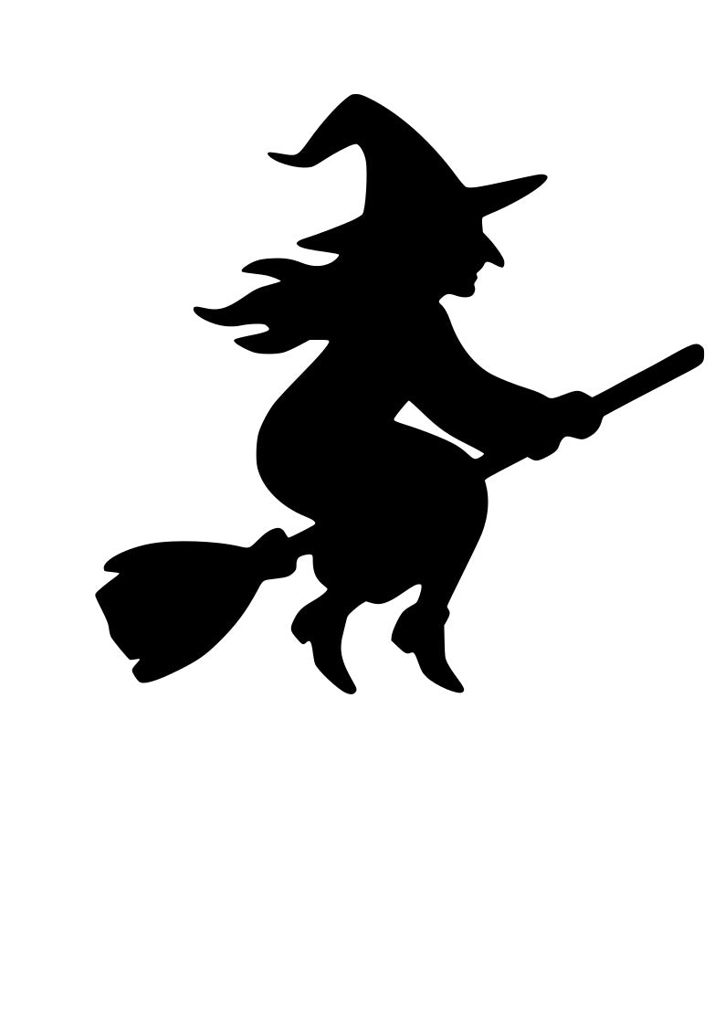 Pre-Cut Witch On Broomstick